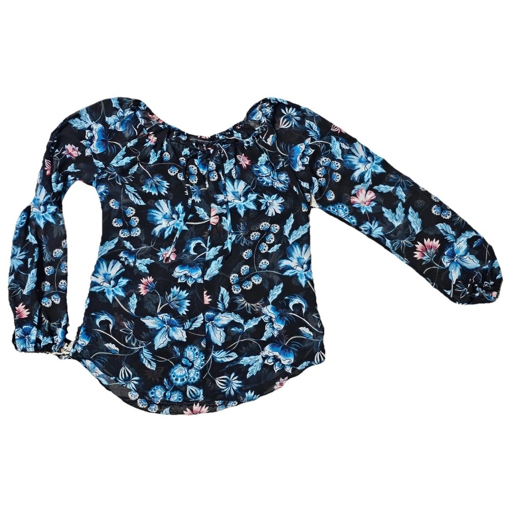 White House Black Marter Blouse Multicolor Floral Top Women's Size 4